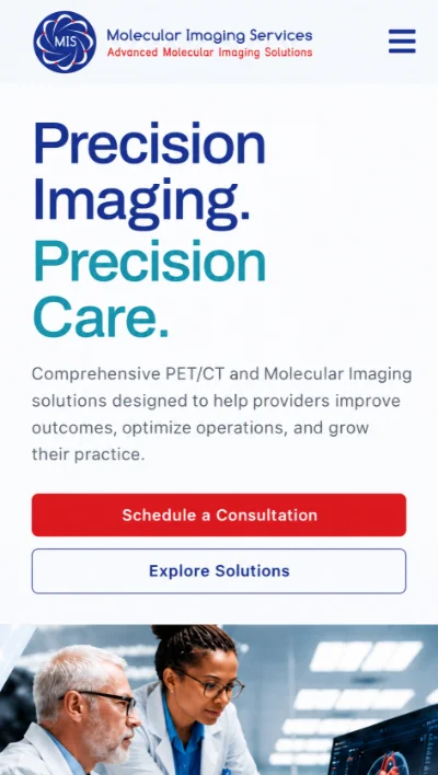The MIS website shown on a phone