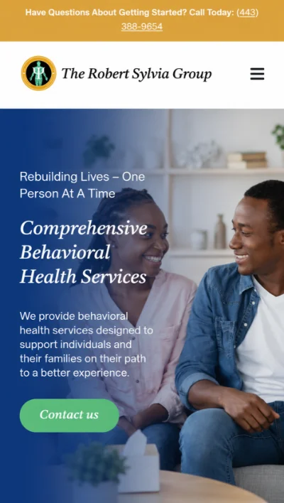 The Robert Sylvia Group website shown on a phone
